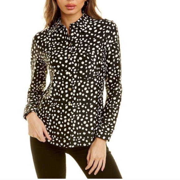 Jude Connally Taylor Shirt Women Small Painted Spot Black Jude Cloth Button Down - Picture 1 of 12